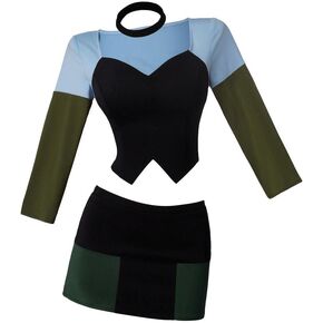 VEECOOCOS Total Drama Island Gwen Cosplay Costume Girls Crop Top and Mini Skirts Halloween Outfits