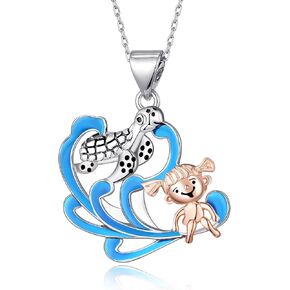 Ocean Animal Necklace Orca/Dolphin/Shark/Stingray Marine/Turtle Animals Pendant Ocean Jewelry Gifts for Women Mom Wife