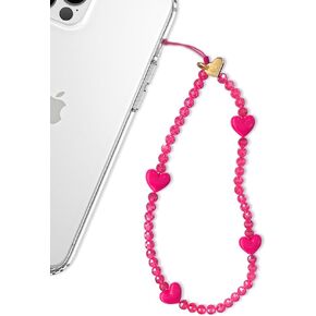 Velvet Caviar Phone Charm Wrist Strap - Cute Beaded Cellphone Wristlet - Lanyard Accessory for Women - Fits all Phone Cases including iPhone 15 Pro Max / 14 Pro Max / 13 Pro Max / 12 (Vintage Pearl Heart)