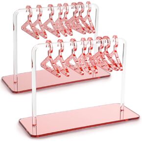 2PCS Acrylic Earring Holder,Jewelry Display Dangle Earring Hanging Organizer With 16 Coat Hanger, Ear Studs Earring Closet for Retail Show Personal Exhibition,2.36x4.21x5.9inch
