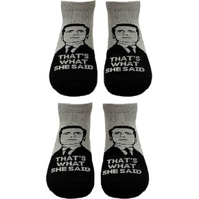 Balanced Co. That's What She Said Ankle Socks Michael Scott No-Show Socks Low-Cut Socks (2 Pack)