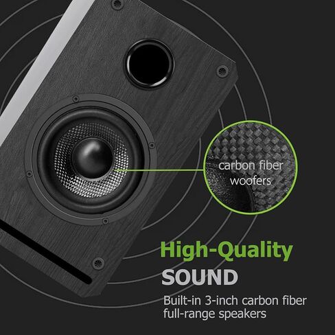 LONPOO Plug-N-Play Computer Speaker for Desktop and PC, 30W RMS Active Bookshelf Speaker with 3-Inch Full Range Speaker,Support Bluetooth 5.3, USB Playback,Aux-in and 3.5mm Earphone Port in Saudi Arabia