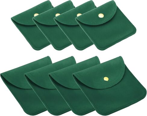 PATIKIL 8x8cm/10x10cm Jewelry Pouches with Snap Button, Total 8 Pack Velvet Jewelry Pouches Portable Soft Storage for Necklace Bracelet Earring Watch Rings Brooch, Beige in Saudi Arabia