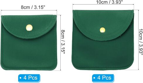 PATIKIL 8x8cm/10x10cm Jewelry Pouches with Snap Button, Total 8 Pack Velvet Jewelry Pouches Portable Soft Storage for Necklace Bracelet Earring Watch Rings Brooch, Beige in Saudi Arabia