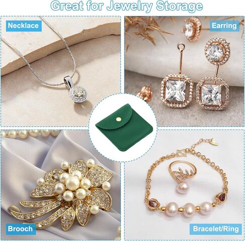 PATIKIL 8x8cm/10x10cm Jewelry Pouches with Snap Button, Total 8 Pack Velvet Jewelry Pouches Portable Soft Storage for Necklace Bracelet Earring Watch Rings Brooch, Beige in Saudi Arabia