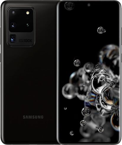 Samsung S20 Ultra 5G مفتوح من المصنع SM-G988U1 أسود كوني 128 جيجابايت - ضمان أمريكي (متجدد) in Kuwait