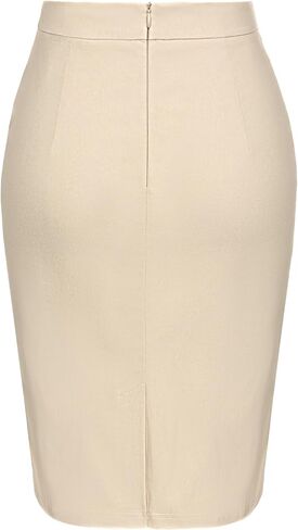 Kate Kasin Womens Knee Length Elastic Waist Basic Stretchy Bodycon Business Pencil Skirt in Saudi Arabia