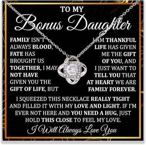 To My Bonus Daughter Necklace, Bonus Daughter Necklaces Gifts From Mom And Dad, Bonus Daughter Necklaces Gift For Birthday Christmas, Step Daughter Gifts From Step Dad in Saudi Arabia