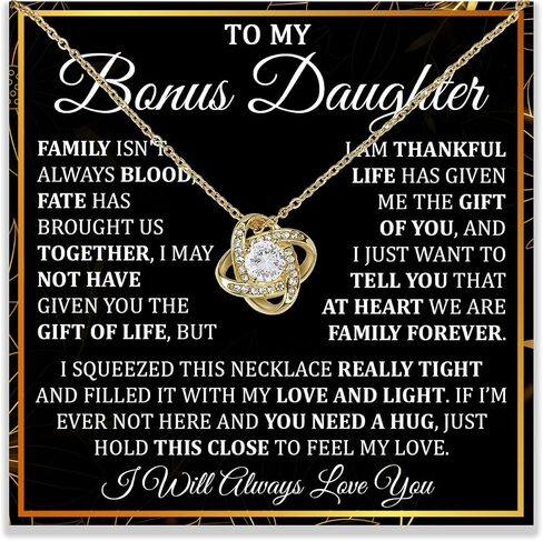 To My Bonus Daughter Necklace, Bonus Daughter Necklaces Gifts From Mom And Dad, Bonus Daughter Necklaces Gift For Birthday Christmas, Step Daughter Gifts From Step Dad in Saudi Arabia