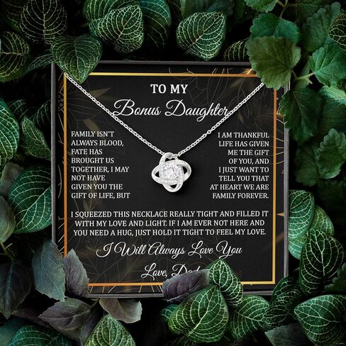 To My Bonus Daughter Necklace, Bonus Daughter Necklaces Gifts From Mom And Dad, Bonus Daughter Necklaces Gift For Birthday Christmas, Step Daughter Gifts From Step Dad in Saudi Arabia
