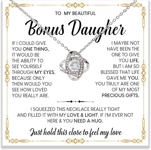 To My Bonus Daughter Necklace, Bonus Daughter Necklaces Gifts From Mom And Dad, Bonus Daughter Necklaces Gift For Birthday Christmas, Step Daughter Gifts From Step Dad in Saudi Arabia