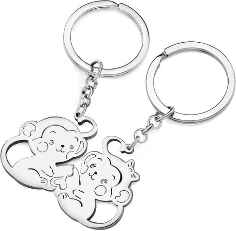 Funny African Gorilla Keychain Stainless Steel Monkey Key Chain Gorillas Gifts for Women Girls Wallet Car Key Rings in Saudi Arabia