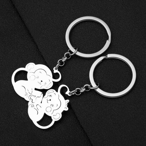 Funny African Gorilla Keychain Stainless Steel Monkey Key Chain Gorillas Gifts for Women Girls Wallet Car Key Rings in Saudi Arabia