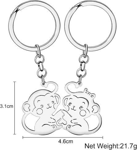 Funny African Gorilla Keychain Stainless Steel Monkey Key Chain Gorillas Gifts for Women Girls Wallet Car Key Rings in Saudi Arabia