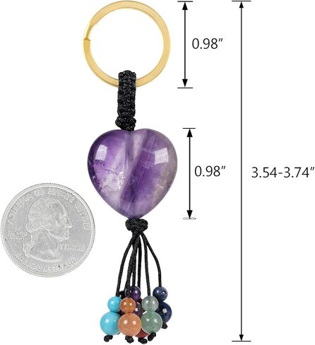 TUMBEELLUWA 7 Chakra Healing Crystal Keychain Stone Beads Tassel Key Ring Charm Amulet Car Keyrings for Men Women in Saudi Arabia