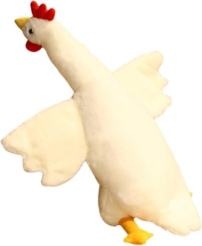 Chicken Stuffed Animal Soft Chicken Plush Pillow Cute Stuffed Chicken Plush Toy for Kids Adults (White, 20 Inch), Small, 2026069GEJILJ8JQ9PT2NQ0UE in Saudi Arabia