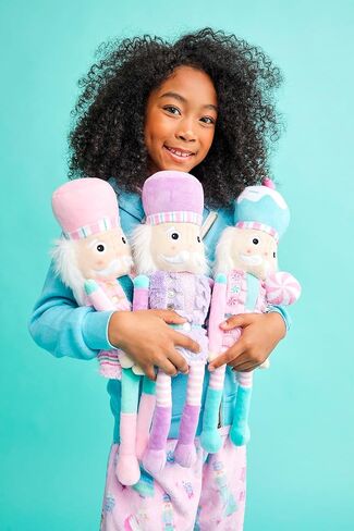 iscream Soft Plush Candy Nutcracker 18.5" Embroidered Accent Holiday Pillow in Kuwait