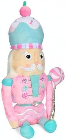 iscream Soft Plush Candy Nutcracker 18.5" Embroidered Accent Holiday Pillow in Kuwait