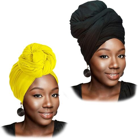 HOMELEX Head Wrap Scarf Stretch Jersey Knit Hair Wrap Long Turbans for Black Women Wide Headwear in Saudi Arabia