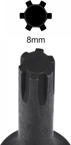uxcell 8mm Impact Ribe Bit Socket, 3/8" Square Drive 60mm Length CR-MO Metric Sizes in Kuwait