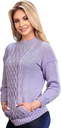 Purple Alpaca Sweater Pullover for Women in Saudi Arabia