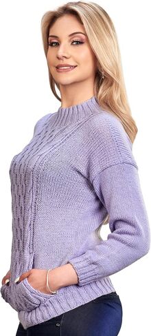 Purple Alpaca Sweater Pullover for Women in Saudi Arabia