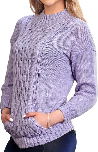 Purple Alpaca Sweater Pullover for Women in Saudi Arabia