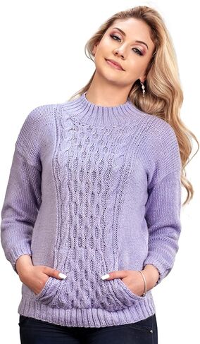 Purple Alpaca Sweater Pullover for Women in Saudi Arabia