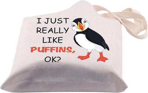 BDPWSS Puffins Gift Puffin Seabird Lover Gift Ornithology Birding Bird Watching Gift I Just Really Like Puffins Tote Bag in Kuwait