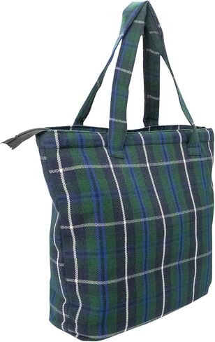 Briomhar Tartan Tote Bag for Women - Plaid Wool Zippered Tote Bag Made in Scotland in Saudi Arabia