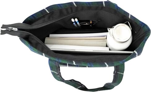 Briomhar Tartan Tote Bag for Women - Plaid Wool Zippered Tote Bag Made in Scotland in Saudi Arabia