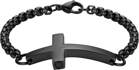 Cross Cremation Bracelet For Ashes Of Loved Ones Stainless Steel Urn Bracelet For Women Men Keepsake Memorial Jewelry Bereavement Gift in Kuwait