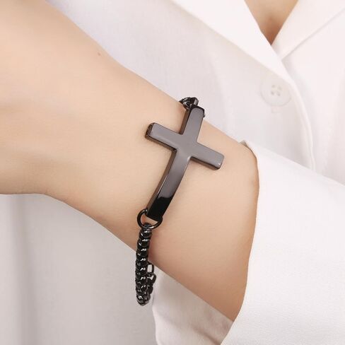 Cross Cremation Bracelet For Ashes Of Loved Ones Stainless Steel Urn Bracelet For Women Men Keepsake Memorial Jewelry Bereavement Gift in Kuwait