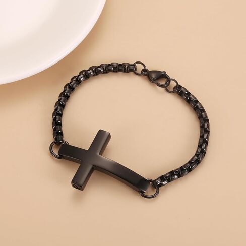 Cross Cremation Bracelet For Ashes Of Loved Ones Stainless Steel Urn Bracelet For Women Men Keepsake Memorial Jewelry Bereavement Gift in Kuwait