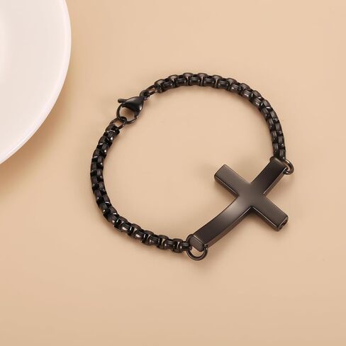 Cross Cremation Bracelet For Ashes Of Loved Ones Stainless Steel Urn Bracelet For Women Men Keepsake Memorial Jewelry Bereavement Gift in Kuwait