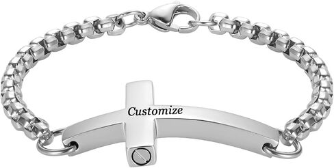 Cross Cremation Bracelet For Ashes Of Loved Ones Stainless Steel Urn Bracelet For Women Men Keepsake Memorial Jewelry Bereavement Gift in Kuwait