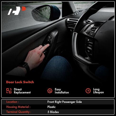مفتاح قفل باب كهربائي للركاب الأمامي الأيمن A-Premium متوافق مع Chevy Silverado 1500 2500 HD 3500 HD، Traverse & GMC Sierra 1500 2500 HD 3500 HD 2007-2014، استبدال # 15804094 in Saudi Arabia