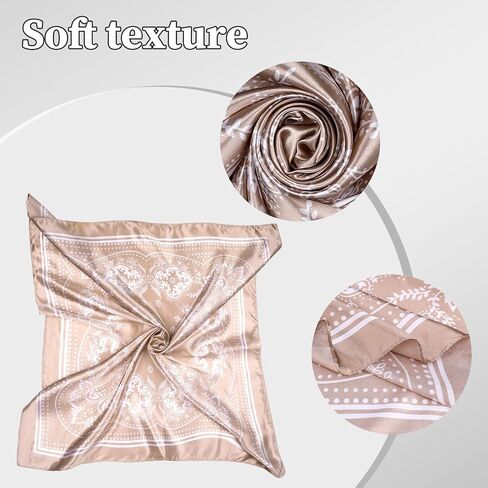 Women Square Silk Head Scarf, 35" Large Soft Satin Headscarf Silk Scarf for Women Elegant Silk Head Scarf Gift in Saudi Arabia