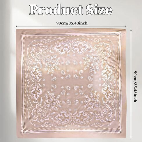Women Square Silk Head Scarf, 35" Large Soft Satin Headscarf Silk Scarf for Women Elegant Silk Head Scarf Gift in Saudi Arabia