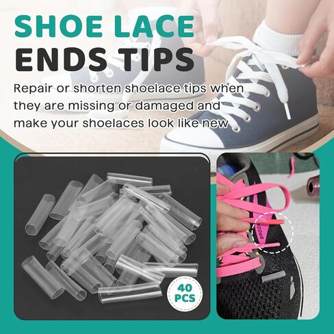 Sneaker Shoe Lace Shortening Repair Aglet Tips, 0.2 Inch Shoelaces Repair Plastic Shoe Lace Tips for Shoestring in Saudi Arabia