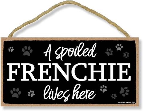 Honey Dew Gifts A Spoiled Chihuahua Lives Here 5 inch by 10 inch Hanging Spoiled Dog Sign, Wall Art, Decorative Wood Sign Home Decor, Chihuahua Gifts, 75483 in Kuwait