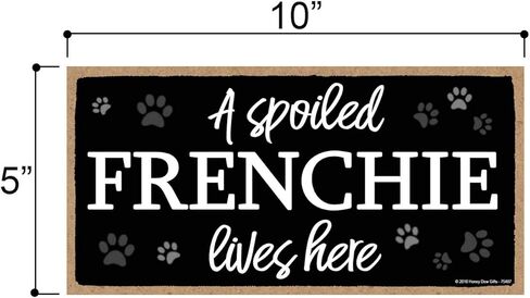 Honey Dew Gifts A Spoiled Chihuahua Lives Here 5 inch by 10 inch Hanging Spoiled Dog Sign, Wall Art, Decorative Wood Sign Home Decor, Chihuahua Gifts, 75483 in Kuwait