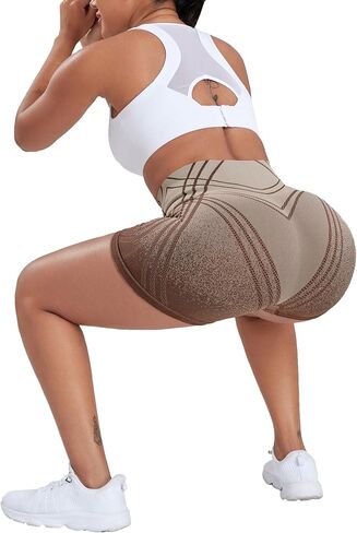 CFR Women Seamless Scrunch Workout Ombre Shorts High Waisted Booty Lifting Gym Yoga Shorts Ombre in Saudi Arabia