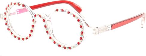 Retro Round Diamond Reading Glasses for Women Stylish Bling Rhinestone Anti Blue Light Computer Readers in Kuwait