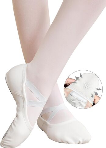 DANSHOW Ballet Shoes for Women Girls Highly Stretch Cotton Shoes Slipper Split Flats Sole in Kuwait