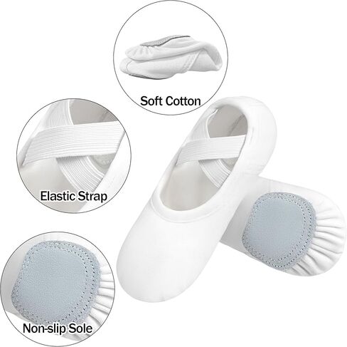 DANSHOW Ballet Shoes for Women Girls Highly Stretch Cotton Shoes Slipper Split Flats Sole in Kuwait