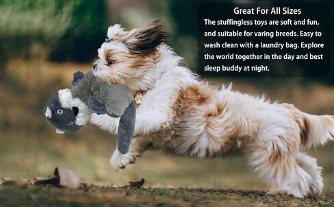 JALOUSIE 5 Pack Dog Bungee Stretch Toy Squeaky Dog Crinkle Chew Toy - Stuffingless Crinkle Paper Body No Mess - Sealed Stuffed Squeaky Head - Interactive Play Dog Crinkle Paper Sound Toy Value Bundle in Kuwait