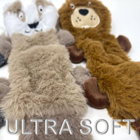 JALOUSIE 5 Pack Dog Bungee Stretch Toy Squeaky Dog Crinkle Chew Toy - Stuffingless Crinkle Paper Body No Mess - Sealed Stuffed Squeaky Head - Interactive Play Dog Crinkle Paper Sound Toy Value Bundle in Kuwait