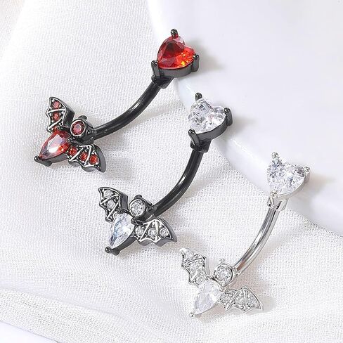 SHINYY Belly Button Bat Ring for Women Surgical Steel Cubic Zirconia Navel Body Piercing in Kuwait