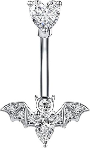 SHINYY Belly Button Bat Ring for Women Surgical Steel Cubic Zirconia Navel Body Piercing in Kuwait